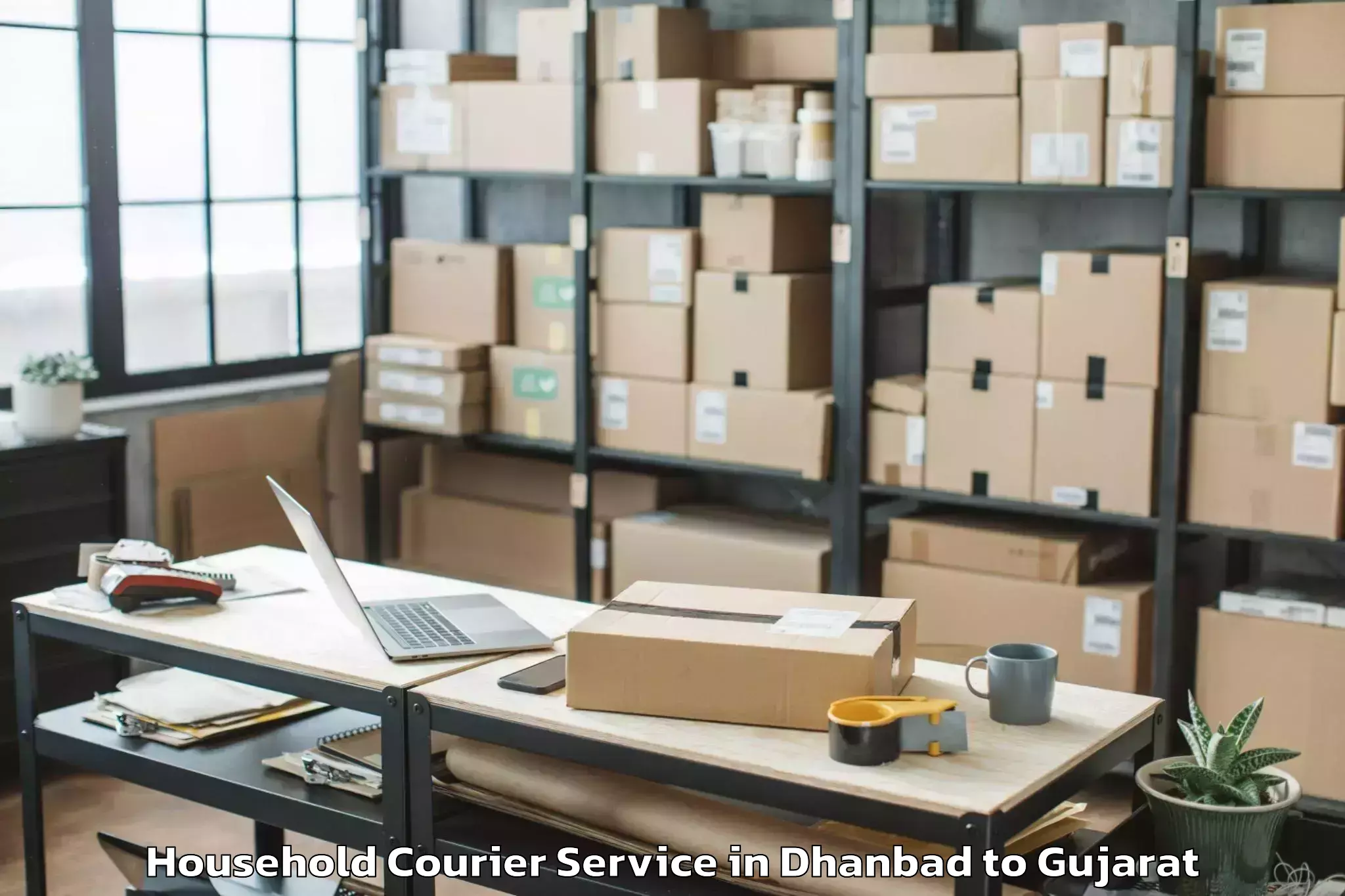 Dhanbad to Thasra Household Courier